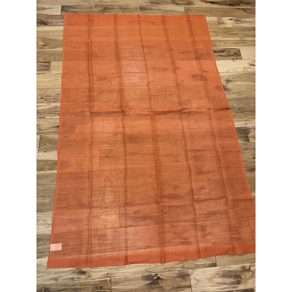 Crate And Barrel Linen Sheer Curtain Panel Burnt Orange 52x84‎ NWOT